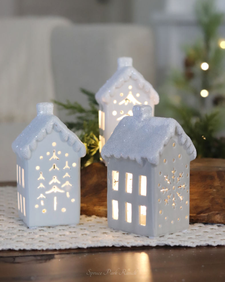 Ceramic Light Up Snowy House