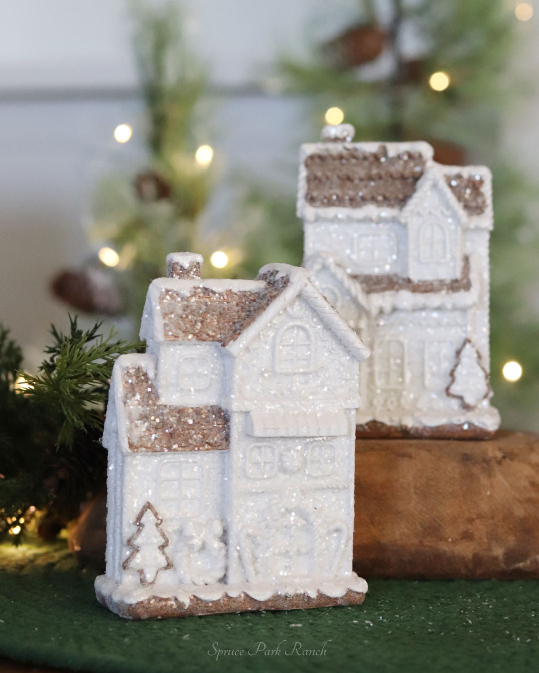 White Holiday Gingerbread House