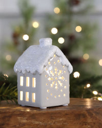 Mini Ceramic Light Up Snowy House