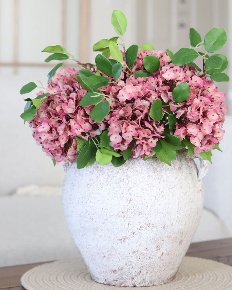 Pink Hydrangea Real Touch Bundle 12"