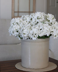 White Seeded Hydrangea Stem With Two Blooms Real Touch 19"