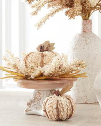 Cream Braided Cornhusk Pumpkin