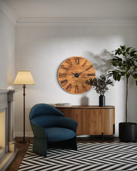 Large Mango Wood Wall Clock 35.5"