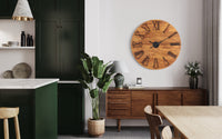 Large Mango Wood Wall Clock 35.5"