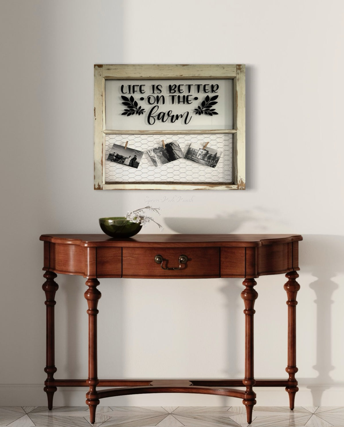 Life is Better on the Farm Antique Window Black