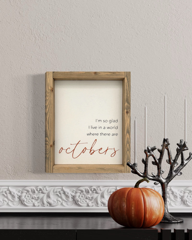 October Wood Sign