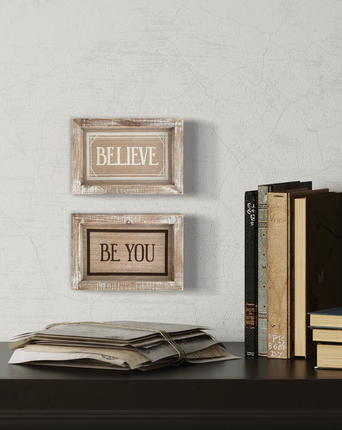 Reversible Believe and Be You Wood Sign