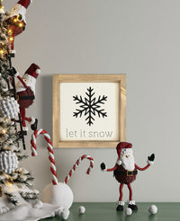 Let It Snow Sign Wood Square