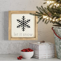 Let It Snow Sign Wood Square