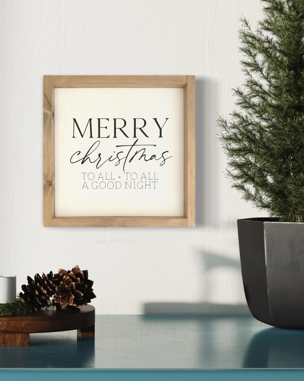 Merry Christmas To All Wood Sign