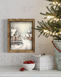 Winter Village Vintage Print