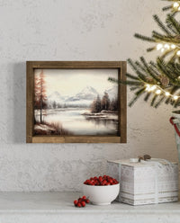 Winter Mountain Vintage Print