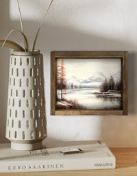 Winter Mountain Vintage Print