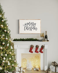 Reversible Merry Christmas and Persian Pattern Wood Sign