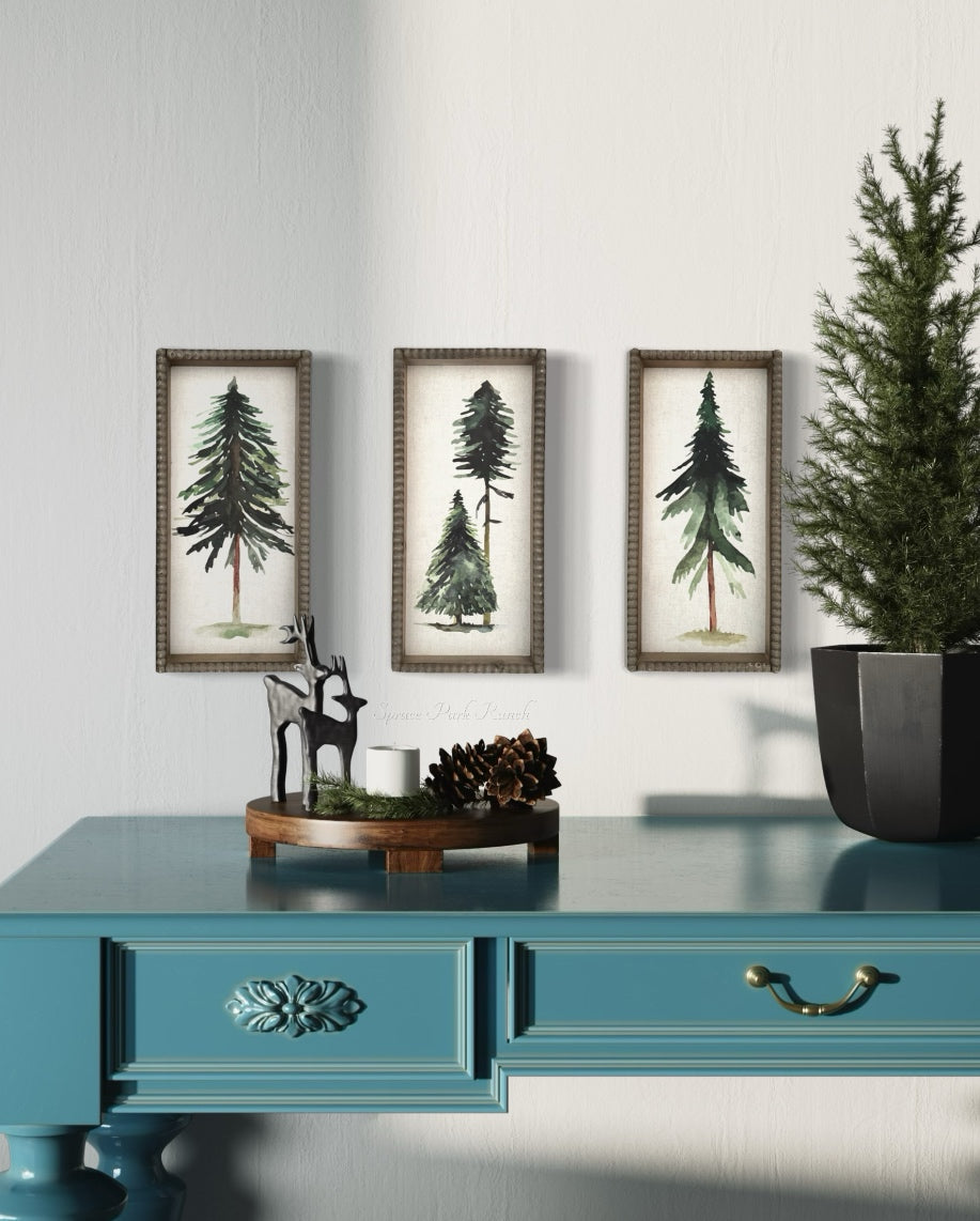 Winter Tree Beaded Frame Wall Art