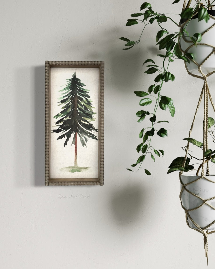 Winter Tree Beaded Frame Wall Art