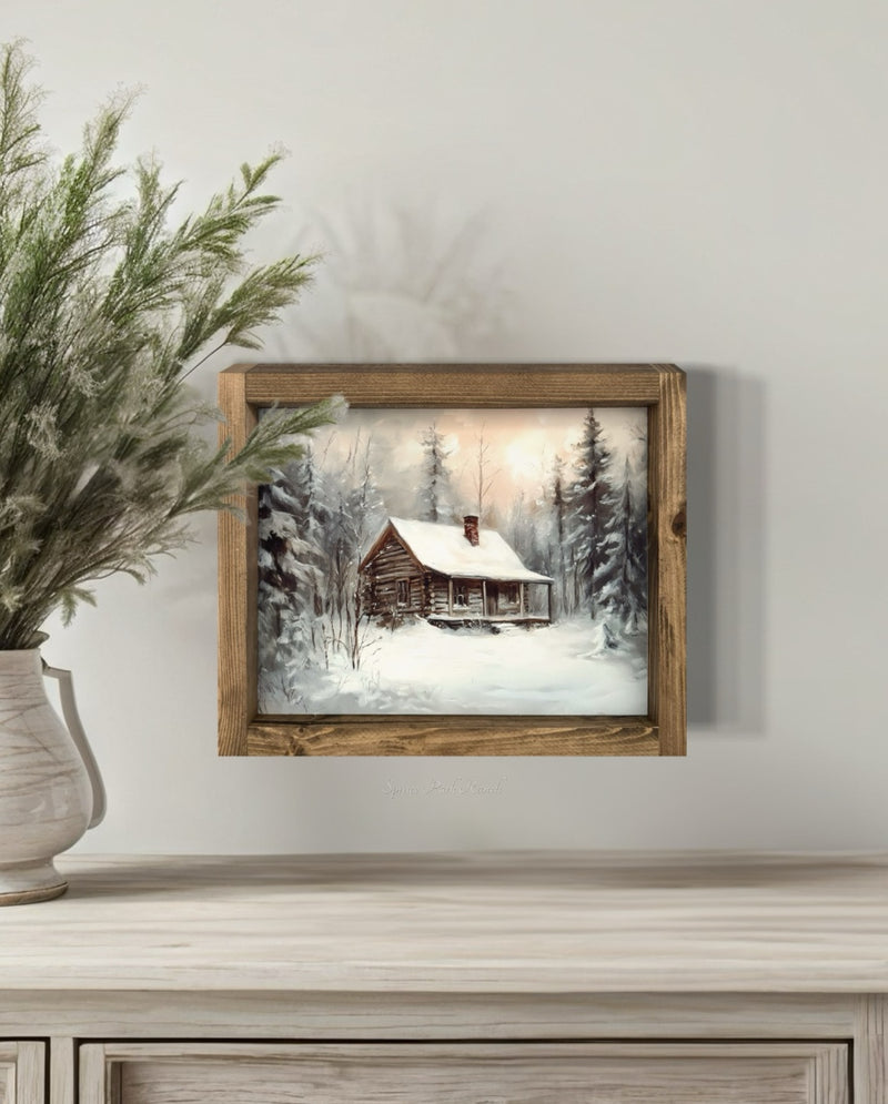 Cozy Cabin Vintage Print