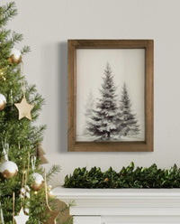 Winter Tree Vintage Print