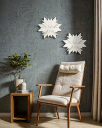 Wooden Layered Wall Snowflakes White