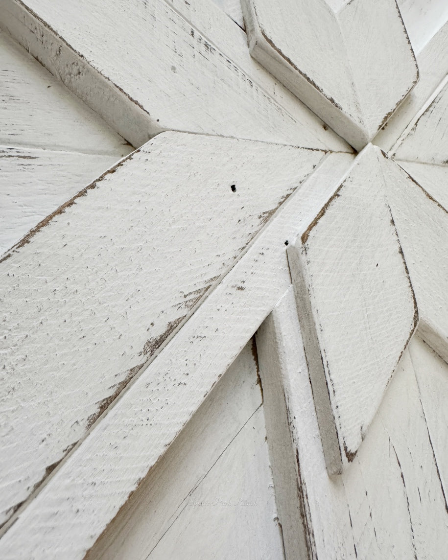 Wooden Layered Wall Snowflakes White