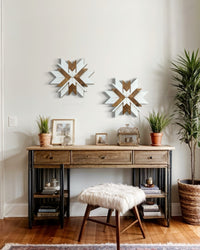 Wooden Layered Wall Snowflakes Brown