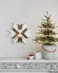 Wooden Layered Wall Snowflakes Brown