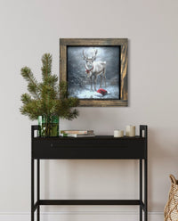 Reindeer With Gold Bell Collar Canvas Print