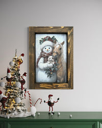 Snowman, Horse, and Puppy Trio Canvas Print