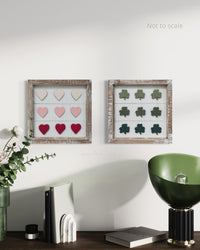 Reversible Multi Hearts and Shamrocks Wood Sign