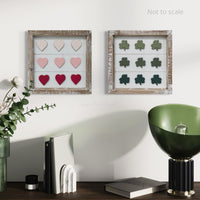 Reversible Multi Hearts and Shamrocks Wood Sign