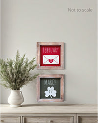 Reversible February and March Wood Sign