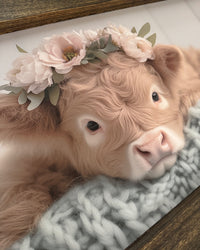 Tan Calf in Bed Canvas Print 15” x 36”