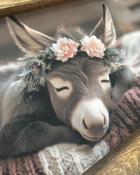 Baby Donkey Sleeping Canvas Print 15" x 36"