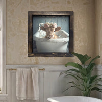 Tan Calf in Bathtub Canvas Print