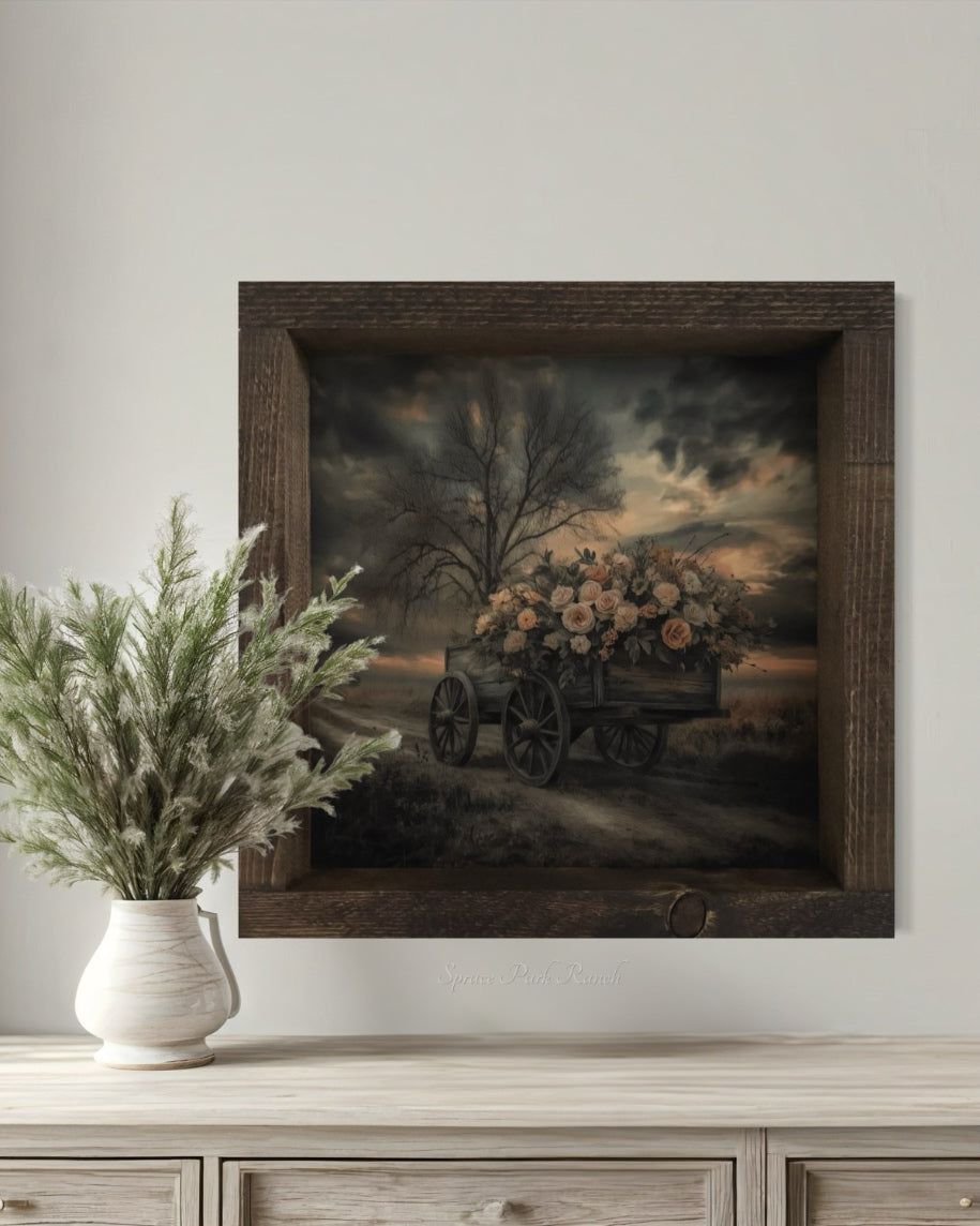 Sunset Flower Wagon Canvas Print