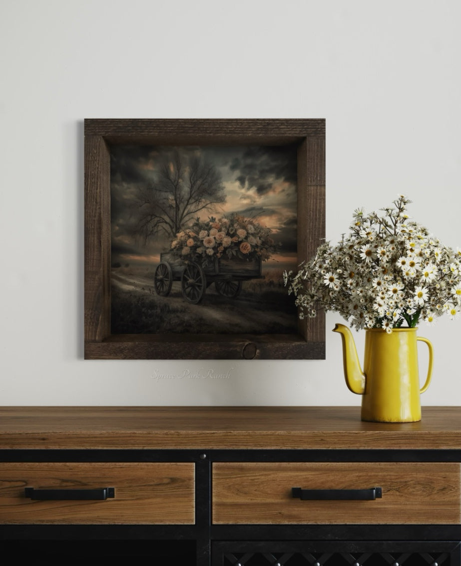 Sunset Flower Wagon Canvas Print