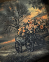 Sunset Flower Wagon Canvas Print