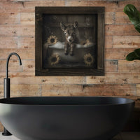 Donkey in Sunflower Bath Canvas Print