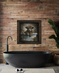 Calf in Sunflower Bath Canvas Print