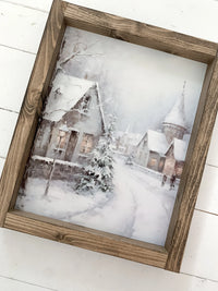 Winter Village Vintage Print