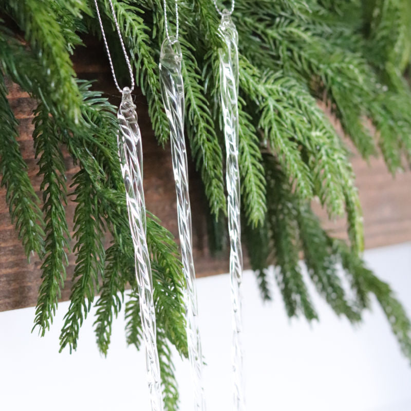 Spun Glass Icicle Ornament