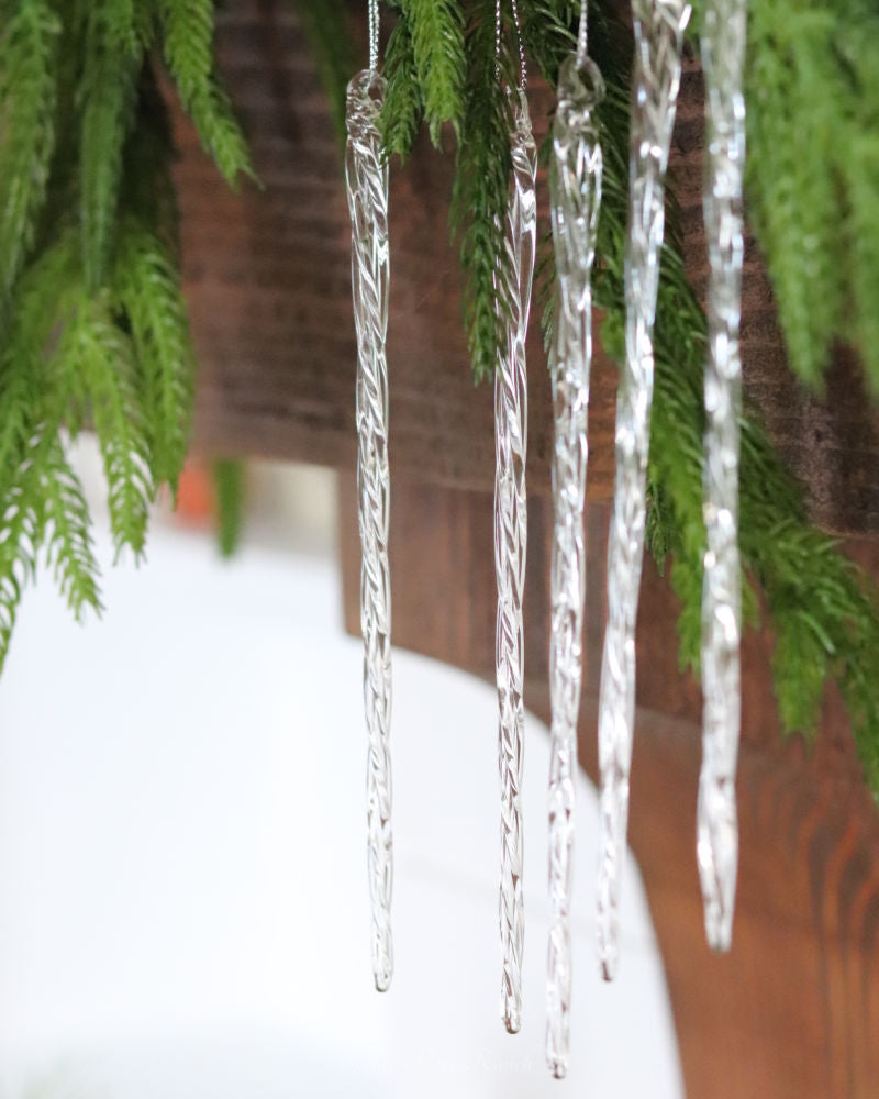 Spun Glass Icicle Ornament