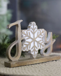 Brown and White Resin Joy Cutout