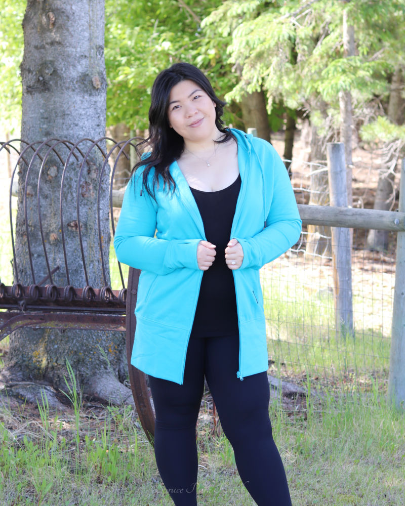 Kora Long Zipup Hoodie Turquoise