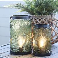 Lighted Glass and Metal Lantern