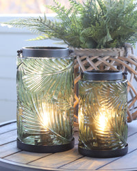 Lighted Glass and Metal Lantern