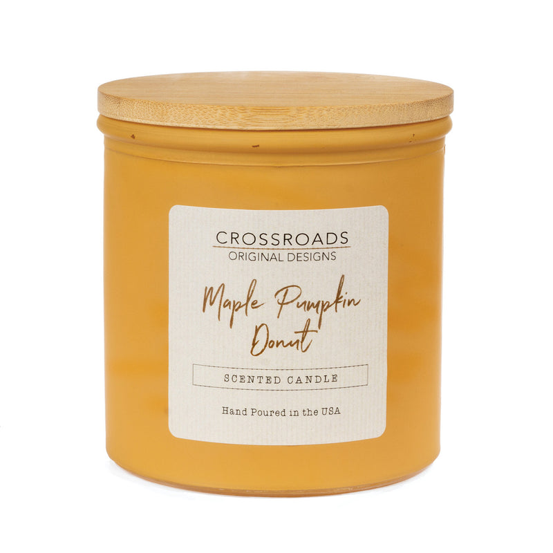 Crossroads Maple Pumpkin Donut Coloured Glass Jar Candle 14oz