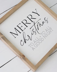 Merry Christmas To All Wood Sign