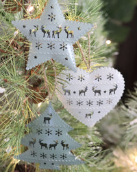 Metal Christmas Deer Cutout Ornaments