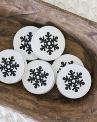 Mini Wood Snowflake Circle Shapes